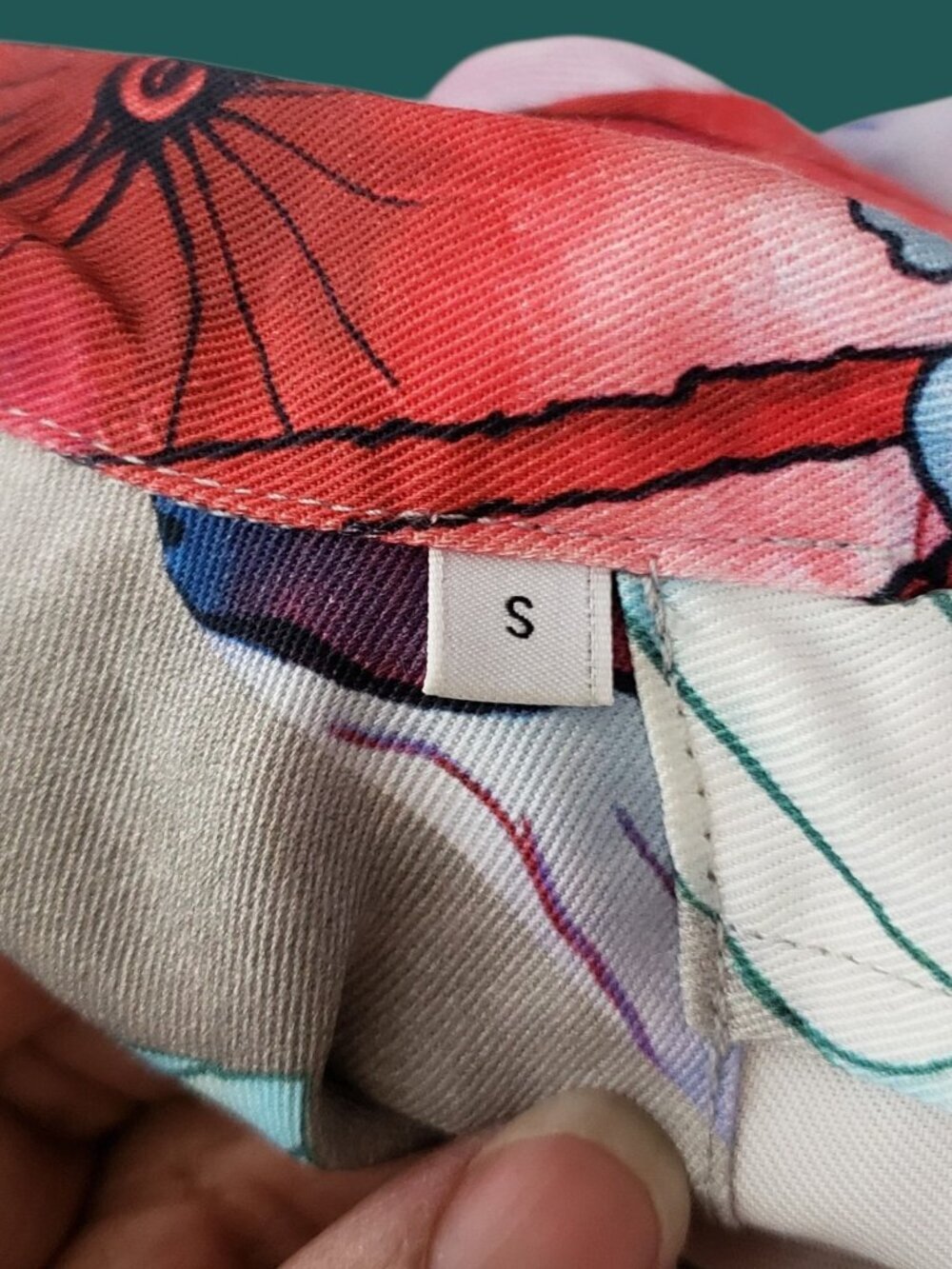 Saturdays NYC The Candy Lotus Button up Men Shirt Gray/Pink Small - Picture 11 of 13